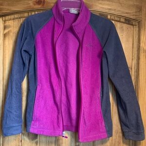 Columbia Magenta and Charcoal Fleece Jacket